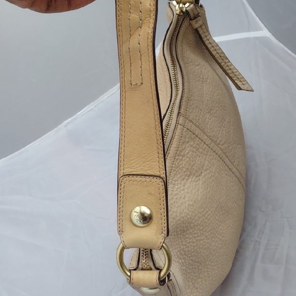 Coach Cream Textured Leather Hobo Bag - Picture 5 of 9